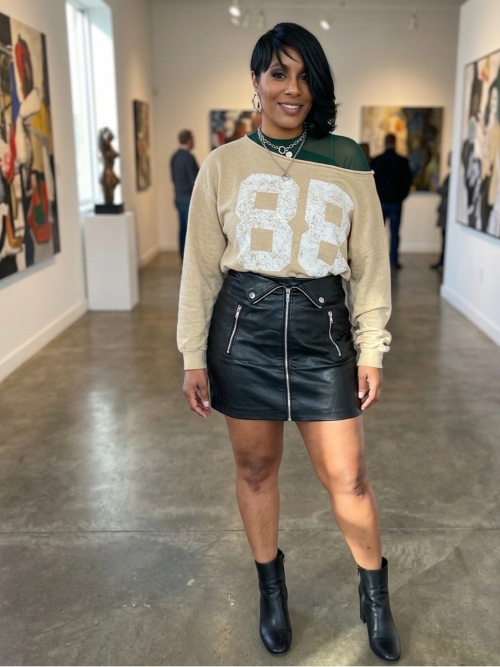 Black Faux Leather Skirt